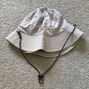 Gray Adjustable Bucket Hat with Chin Strap